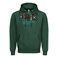 Sports Green hair hustler Zipper Hoodie - SublimationCraftShop