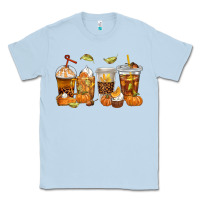 Dusty Blue Fall Coffee Cups Classic Tee - texasbilliewilder