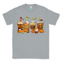 Heather Grey Fall Coffee Cups Classic Tee - texasbilliewilder