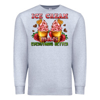 Heather Grey ice cream makes everything better Premium Sweatshirt - AdoDesignShop