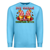 Ocean Blue ice cream makes everything better Premium Sweatshirt - AdoDesignShop