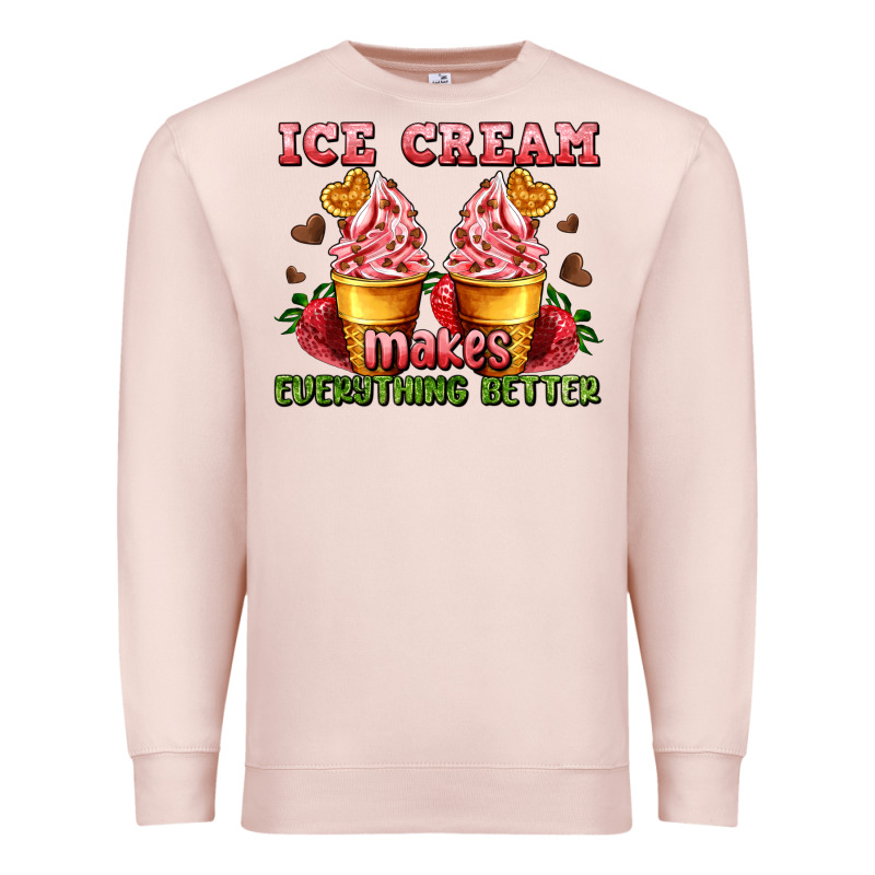 Ice Cream Makes Everything Better Premium Sweatshirt by AdoDesignShop | Teevron