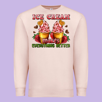 Ice Cream Makes Everything Better Premium Sweatshirt Designed By Adodesignshop
