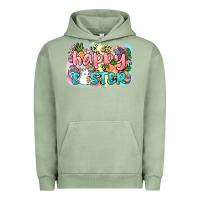Pigment Oil Green Happy Easter Urban Hoodie - NancyCooperArtShop