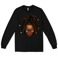 Black afro locs messy bun Long Sleeve Tee - texasbilliewilder