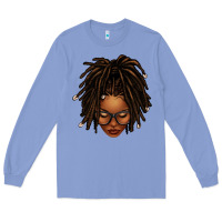 Colony Blue afro locs messy bun Long Sleeve Tee - texasbilliewilder
