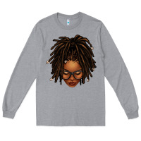 Heather Grey afro locs messy bun Long Sleeve Tee - texasbilliewilder