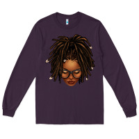 Plum afro locs messy bun Long Sleeve Tee - texasbilliewilder