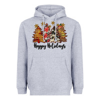 Heather Grey happy holidays Heavyweight Hoodie - JahusDesignShop