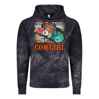Cloud Black cowgirl hat flowers leopard and  leather Vintage Hoodie - AdoDesignShop
