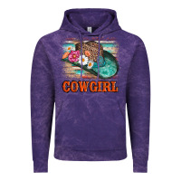 Cloud Purple cowgirl hat flowers leopard and  leather Vintage Hoodie - AdoDesignShop