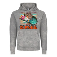Cloud Rock cowgirl hat flowers leopard and  leather Vintage Hoodie - AdoDesignShop
