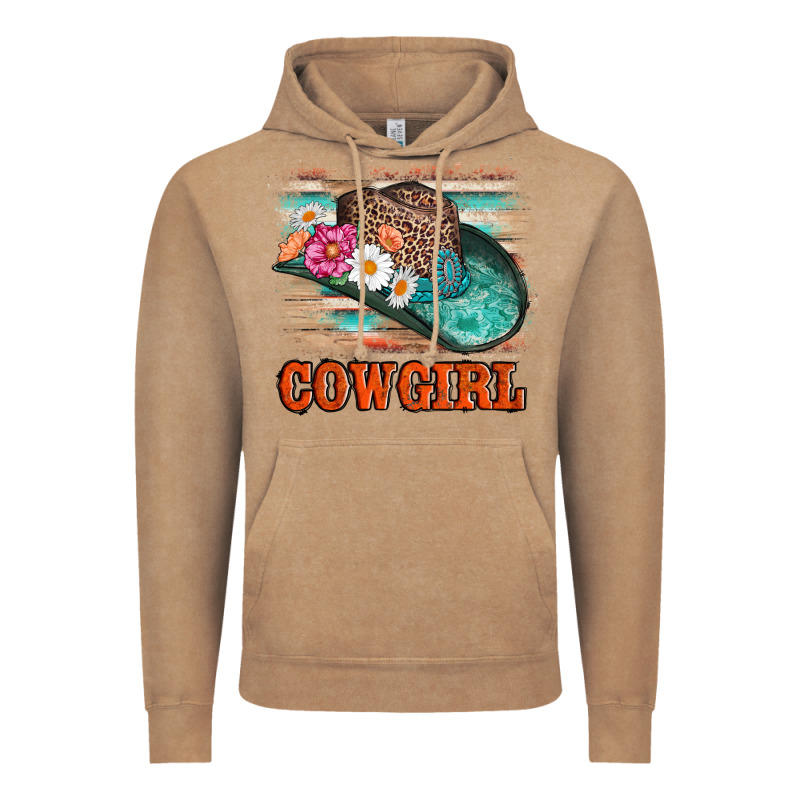 Cowgirl Hat Flowers Leopard And  Leather Vintage Hoodie by AdoDesignShop | Teevron