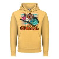Vintage Mustard cowgirl hat flowers leopard and  leather Vintage Hoodie - AdoDesignShop