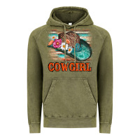 Vintage Olive cowgirl hat flowers leopard and  leather Vintage Hoodie - AdoDesignShop