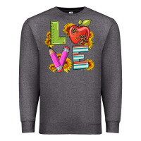Charcoal Heather love with pen and  serape leopard Premium Sweatshirt - Artiststas