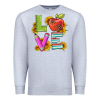 Heather Grey love with pen and  serape leopard Premium Sweatshirt - Artiststas