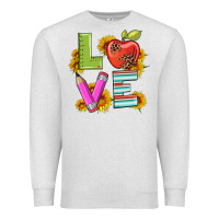 Oatmeal Heather love with pen and  serape leopard Premium Sweatshirt - Artiststas