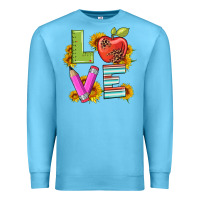 Ocean Blue love with pen and  serape leopard Premium Sweatshirt - Artiststas