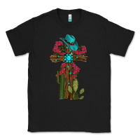 Black cross gemstone cactus roses cowboy hat Classic Tee - RanaPortraitStore