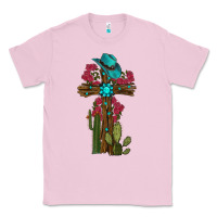 Bubblegum Pink cross gemstone cactus roses cowboy hat Classic Tee - RanaPortraitStore