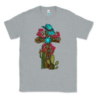 Heather Grey cross gemstone cactus roses cowboy hat Classic Tee - RanaPortraitStore