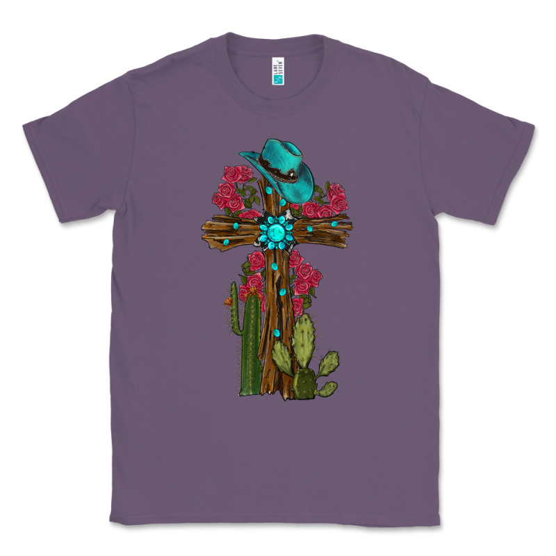 Cross Gemstone Cactus Roses Cowboy Hat Classic Tee by RanaPortraitStore | Teevron