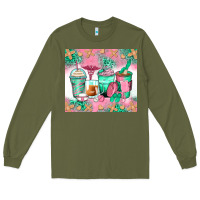Army Green nurse coffee cups Long Sleeve Tee - Zillion Design Studio