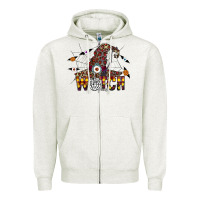 Oatmeal Heather Witch Please Zipper Hoodie - CowhideDigitalArt