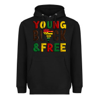 Black young black and free Heavyweight Hoodie - Artiststas