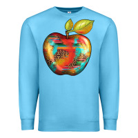Ocean Blue leopard turquoise glitter serape Premium Sweatshirt - Artiststas