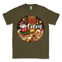 Army Green Hot Cocoa With Cat Classic Tee - FaDigitalArtStudio
