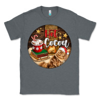Charcoal Heather Hot Cocoa With Cat Classic Tee - FaDigitalArtStudio