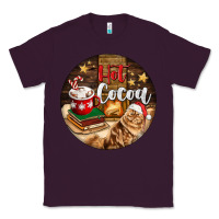 Plum Hot Cocoa With Cat Classic Tee - FaDigitalArtStudio