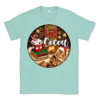 Seafoam Hot Cocoa With Cat Classic Tee - FaDigitalArtStudio