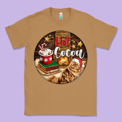 Hot Cocoa With Cat Classic Tee Designed By Fadigitalartstudio