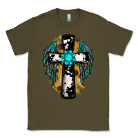 Army Green cross gemstone wings Classic Tee - RanaPortraitStore