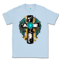 Dusty Blue cross gemstone wings Classic Tee - RanaPortraitStore