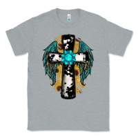 Heather Grey cross gemstone wings Classic Tee - RanaPortraitStore
