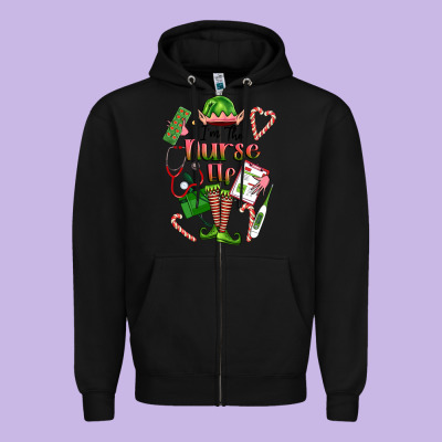 Im The Nurse Elf Zipper Hoodie Designed By Fadigitalartstudio