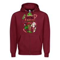Burgundy im the nurse elf Zipper Hoodie - FaDigitalArtStudio