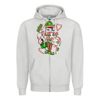 Dove Grey im the nurse elf Zipper Hoodie - FaDigitalArtStudio