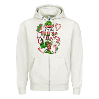 Oatmeal Heather im the nurse elf Zipper Hoodie - FaDigitalArtStudio