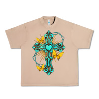 Burro cross with heart shaped gemstone and butterfly Urban Heavy Tee - texasbilliewilder