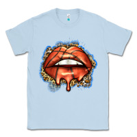Dusty Blue basketball lips Classic Tee - Zillion Design Studio