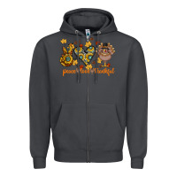 Smoke Peace Love Thankful Zipper Hoodie - CowhideDigitalArt