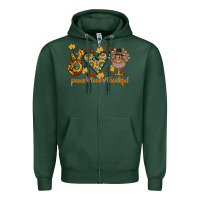 Sports Green Peace Love Thankful Zipper Hoodie - CowhideDigitalArt