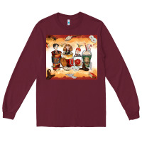 Burgundy harry coffee cups Long Sleeve Tee - Zillion Design Studio
