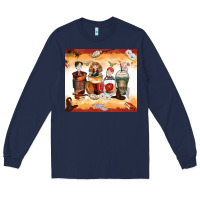 Navy harry coffee cups Long Sleeve Tee - Zillion Design Studio