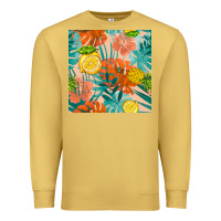 Antique Gold pineapple and lemon seamless pattern Premium Sweatshirt - BundleAndBundleShop